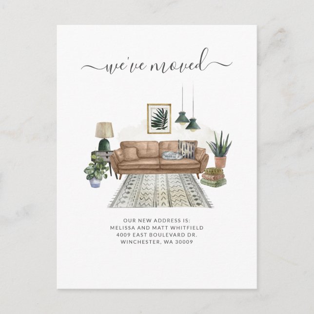 Cartão Postal Mudamos de Anúncio de Movimentação de Endereços (Frente)