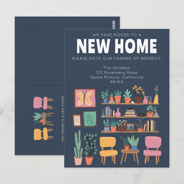 Cartão Postal Mudámos O Endereço Para Mudar A Sala De Vidas Cuta (Frente/Verso)