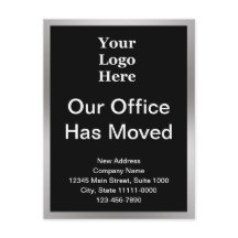 Mudança comercial do endereço preto e prata frente