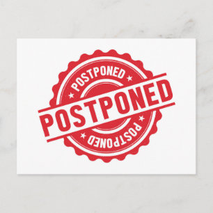 Cartão Postal Mudança de Cancelamento de Evento Adiado A Data