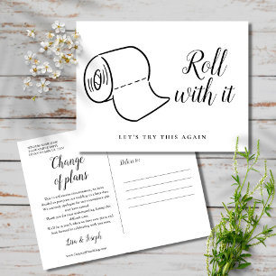 Cartão Postal Mudança de Data Adiada Evento Cancelado