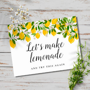 Cartão Postal Mudança de Data Adiada Evento Cancelado Limões