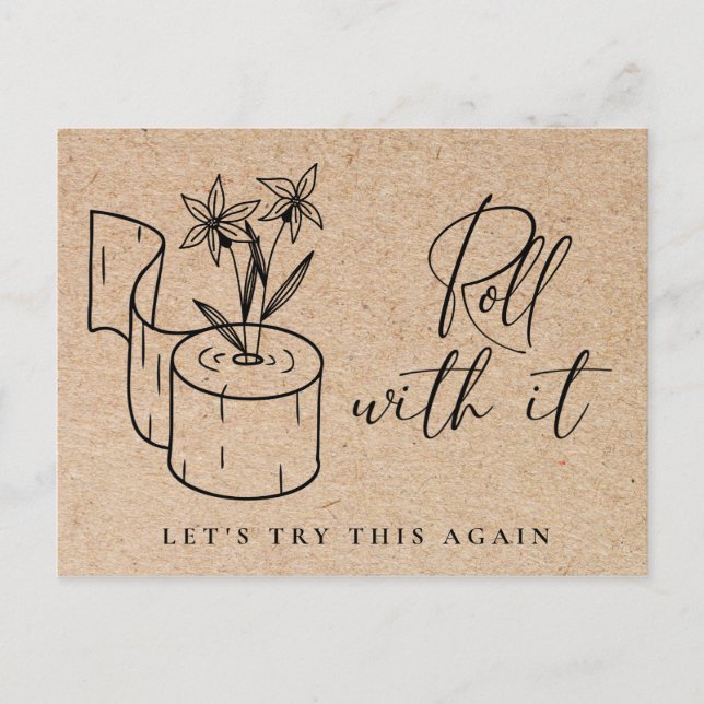 Cartão Postal Mudança de Data Adiada Evento de Cancelamento (Frente)