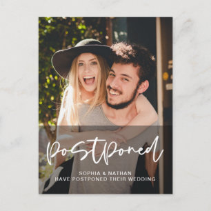 Cartão Postal Mudança de Data de Adiamento do Casamento com Foto