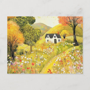 Cartão Postal Mudança de Endereço Casa e Flores