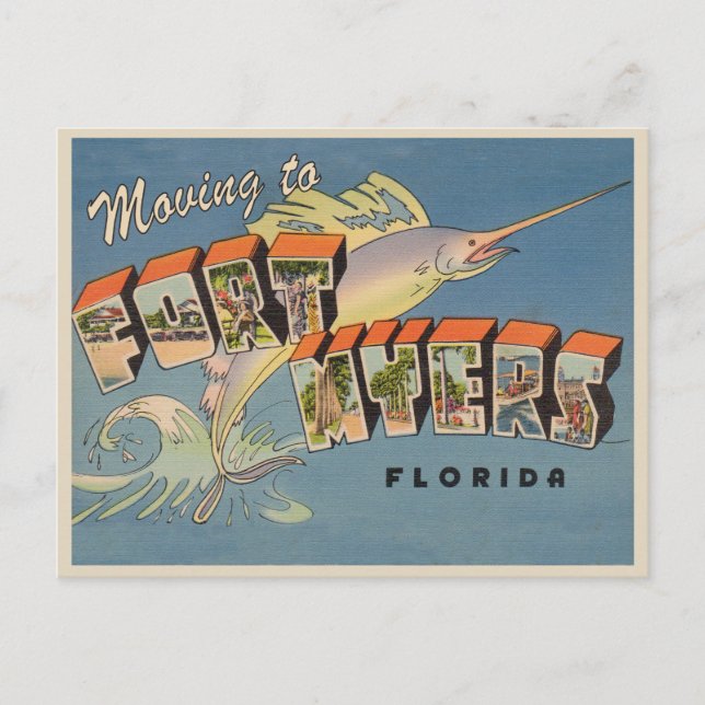 Cartão Postal Mudança de endereço do Fort Myers Flórida (Frente)