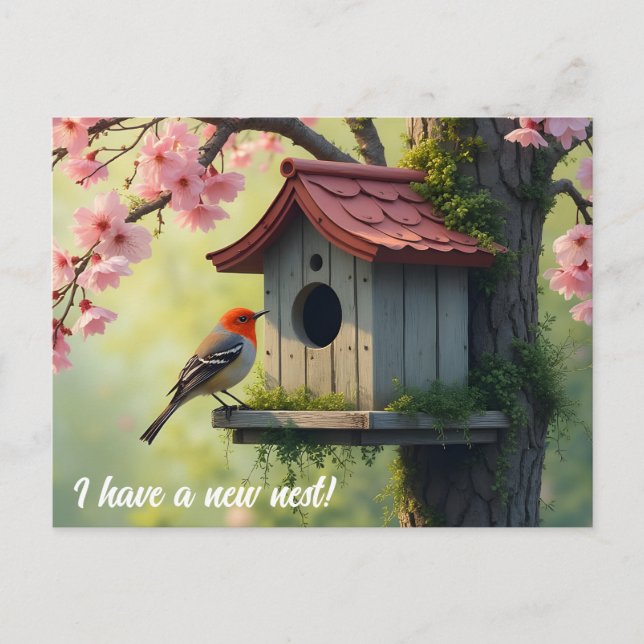 Cartão Postal Mudança de endereço do primavera (Frente)