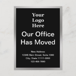 Cartão Postal Mudança de endereço Modelo preto e prateado