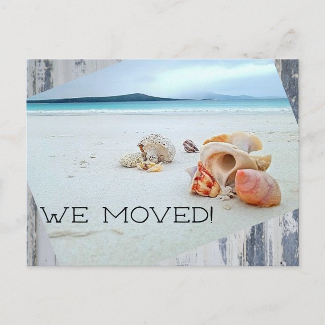 Cartão Postal Mudança de endereço na praia (Frente)