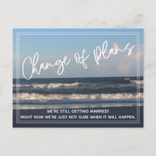 Cartão Postal Mudança de Foto em Praia de Planos Adiados de Casa