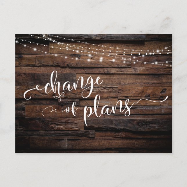 Cartão Postal Mudança de madeira e luzes de planos adiada de cas (Frente)