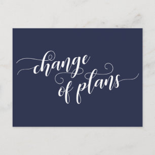 Cartão Postal Mudança de Marinho Elegante de Planos Adiados de C