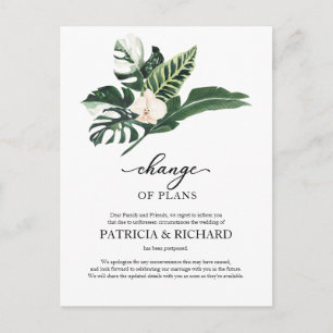 Cartão Postal Mudança De Planos Adiamento De Casamento Tropical