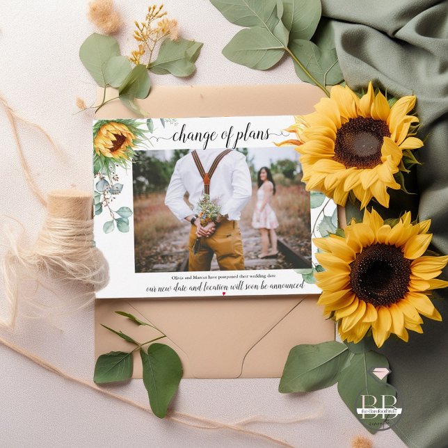 Cartão Postal Mudança de Planos Girassóis Amarelos (Criador carregado)