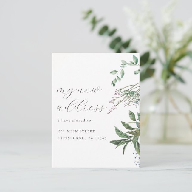 Cartão Postal Mudança Moderna de Morada em Movimento (Em pé/Frente)