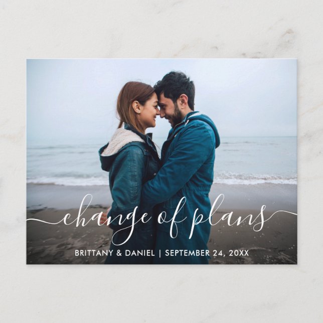 Cartão Postal Mudança Moderna de Script de Tendência Foto de Pla (Frente)