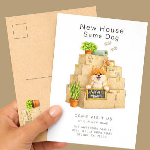 Cartão Postal Mudança para Nova Casa do Pomerânia 