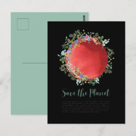 Cartão Postal Mudanças climáticas salvam o planeta, o dia da Ter