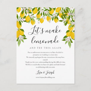 Cartão Postal Mudar a Data Adiada Cancelada Limões Foto