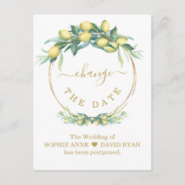 Cartão Postal Mudar A Data De Adiamento Do Casamento Dourado De 