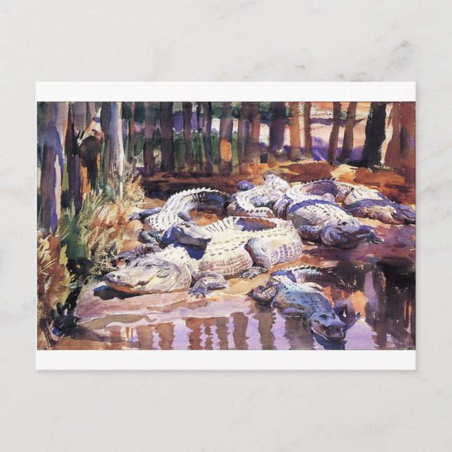 Cartão Postal Muddy Alligators por John Singer Sargent (Frente)