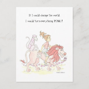 Cartão Postal Mude o mundo de rosa