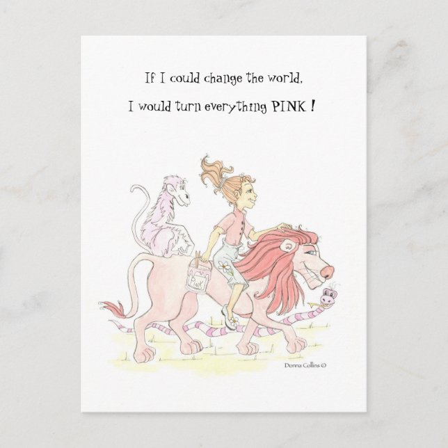 Cartão Postal Mude o mundo de rosa (Frente)