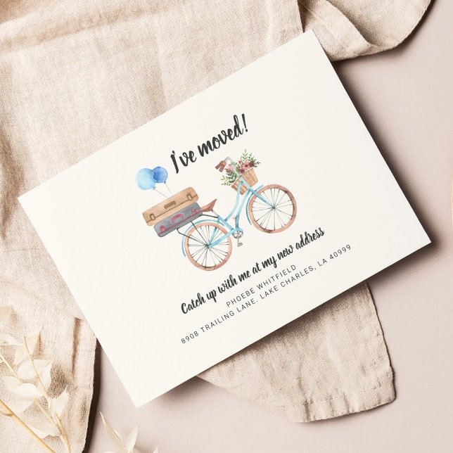 Cartão Postal Mudei Moderna Mudança de Endereço (Boho Moving Announcement Change of Address Card)