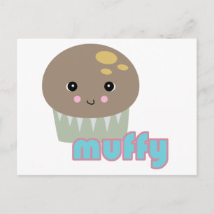 Cartão Postal muffin fofo kawaii