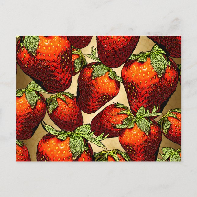 Cartão Postal Muitas morangos (Frente)