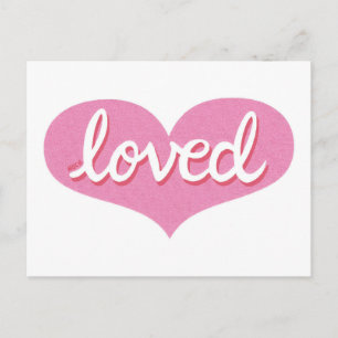 Cartão Postal MUITO AMADO - Coração de amor rosa
