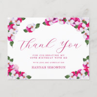 Muito Bonito Obrigado Floral Rosa de 60 Anos