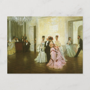 Cartão Postal Muito cedo por James Tissot, Arte Vitoriana Vintag