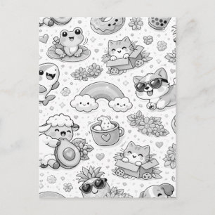 Cartão Postal Muito Fofo para Aguentar! 💖 Momentos Doces e Feli