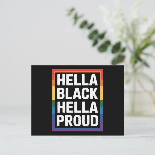 Cartão Postal Muito Negro Muito Orgulhoso Orgulho Gay Afro-Ameri (Em pé/Frente)