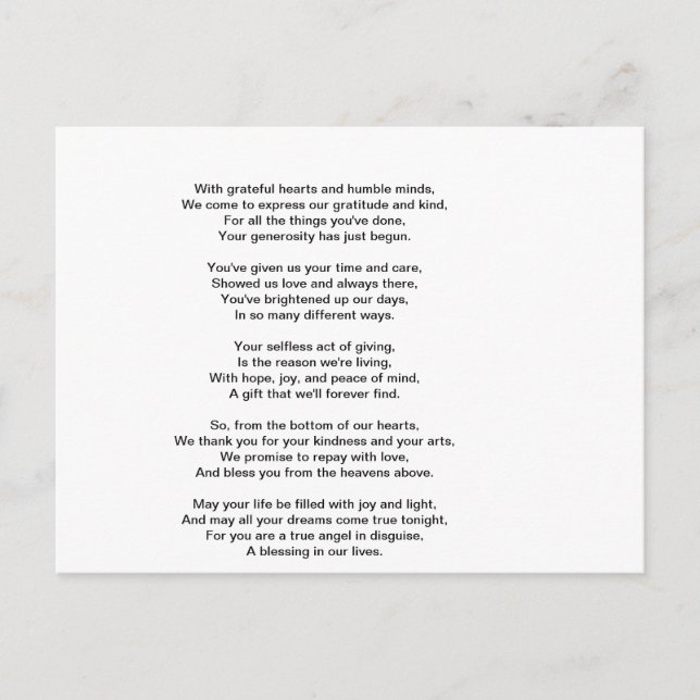 Cartão Postal Muito Obrigado (Frente)