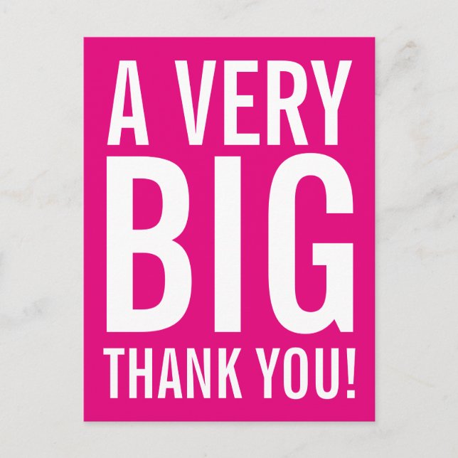 Cartão Postal Muito Obrigado Cartão-Postal (Frente)