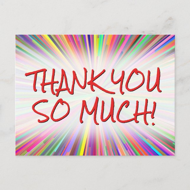 Cartão postal "MUITO OBRIGADO!" Feliz e Divertido (Frente)