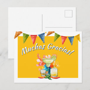 Cartão Postal Muito Obrigado Festa Mexicana Obrigado