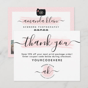 Cartão Postal Muito Obrigado Logotipo De Fotografia Minimalista 