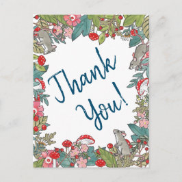 Cartão Postal Muito Obrigado Mice Woodland Foliage