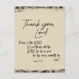Cartão Postal Muito obrigado Senhor, Bíblia de Salms Verse