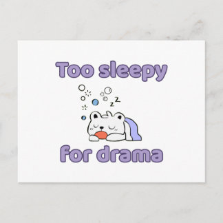 Cartão Postal Muito Sonolento Para Drama Urso Kawaii Engraçado