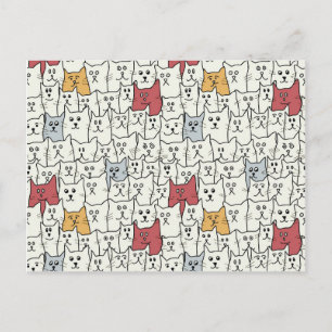 Cartão Postal Muitos gatos engraçados