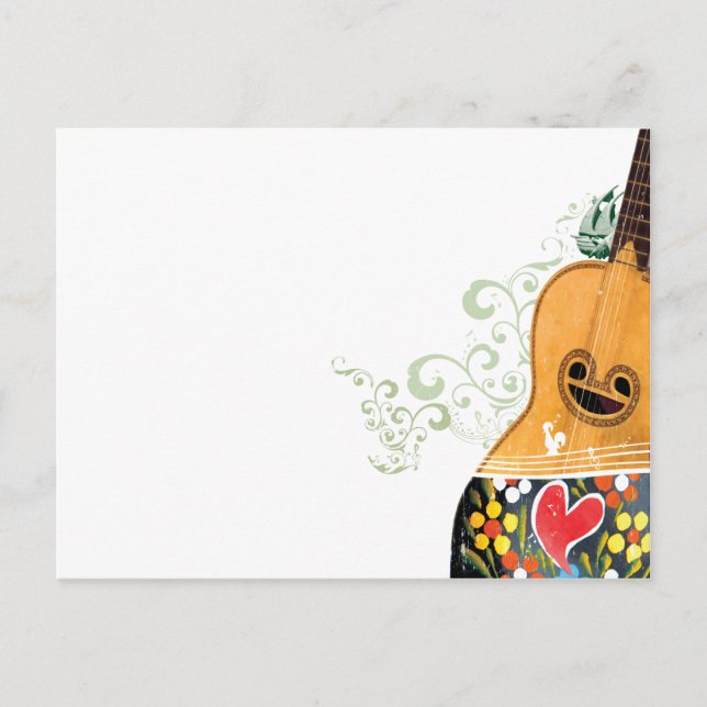 Cartão Postal Muitos Símbolos de Portugal - Violão Português (Frente)
