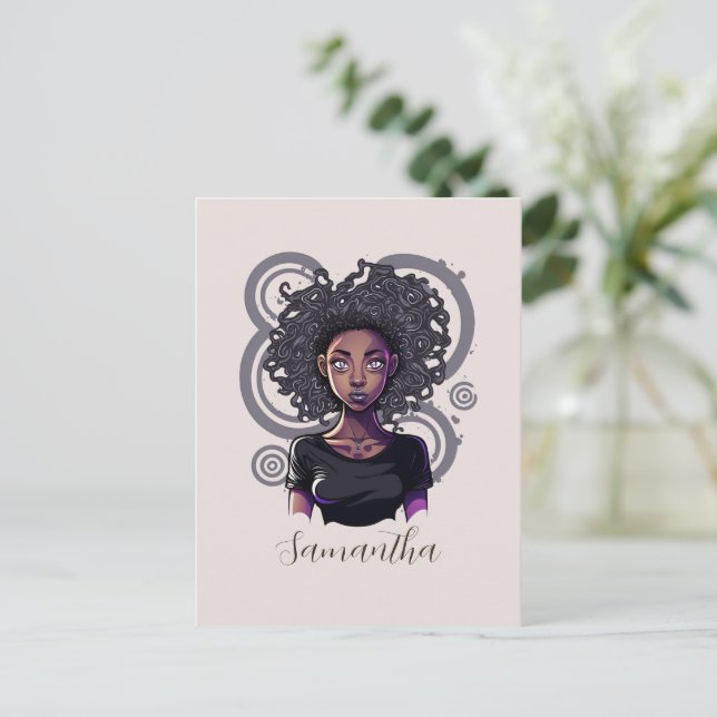 Cartão Postal Mulher Afro Mágica (Em pé/Frente)
