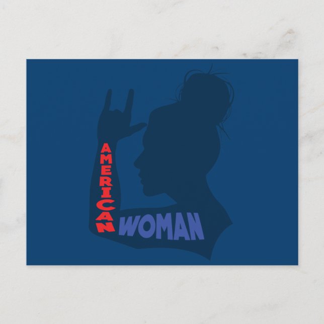 Cartão Postal Mulher Americana Eu te amo (Frente)