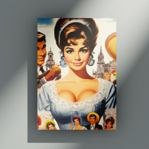 Cartão Postal Mulher Antiga Fofa
