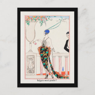 Cartão Postal Mulher art déco ilustração vintage george barbier