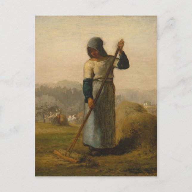 Cartão Postal Mulher assada - Jean-François Millet (Frente)